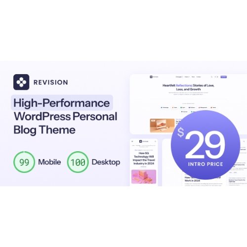 Revision - Optimized Personal Blog WordPress Theme